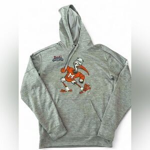 Gray UM Miami Hurricanes hoodie sweatshirt size adult small